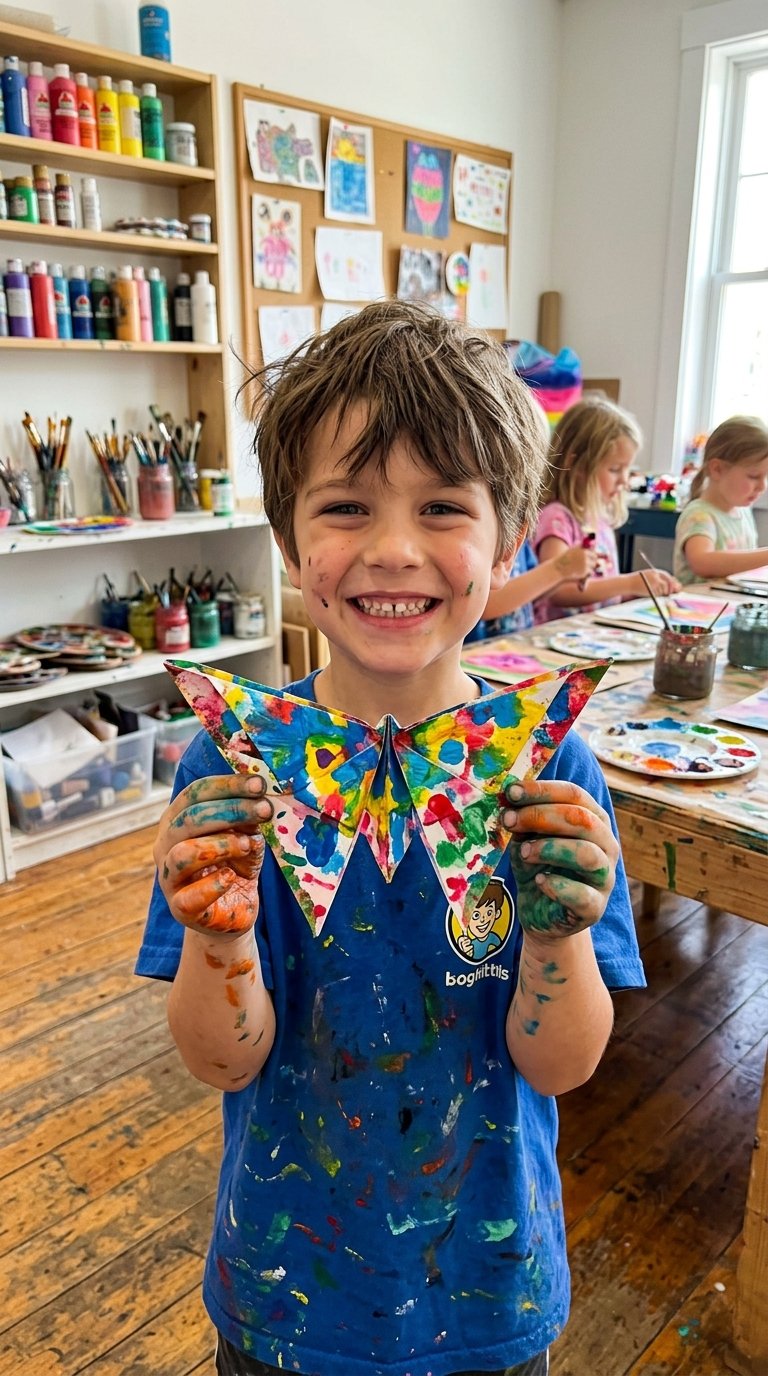 Rainbow origami butterflies! 🦋🎨 Exploring colors and fine motor skills with deluxe kit.