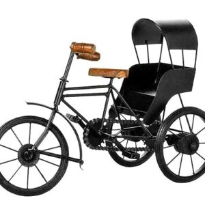 Wonder Craft Hub Antique Wood and Wrought Iron Mini Rickshaw