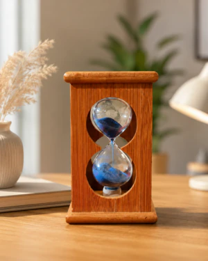 Nautical Wooden Sand Timer -1 Minutes Pink ans Blue Sand