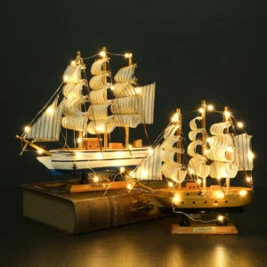 Brown & White Marine Sailing Boat Ship Showpiece