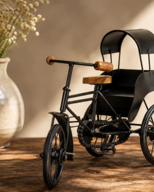Wonder Craft Hub Antique Wood and Wrought Iron Mini Rickshaw