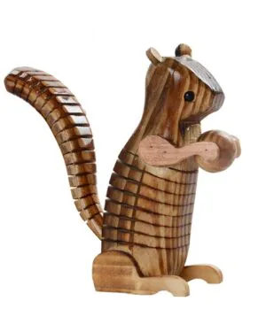 Wooden Handmade Carved Animal Lucky Squirrel
