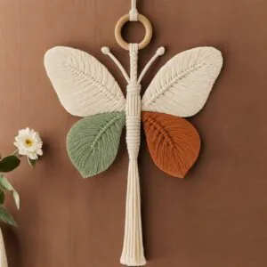 Handmade Macramé Cotton Butterfly Wall Hanging