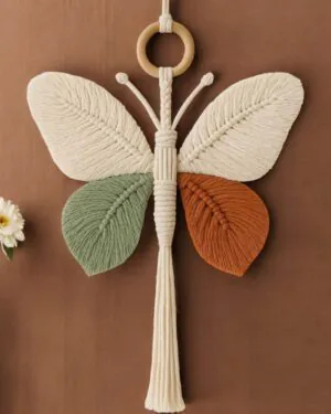 Handmade Macramé Cotton Butterfly Wall Hanging