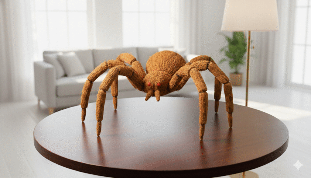 Coconut Husk Spider Sculpture
