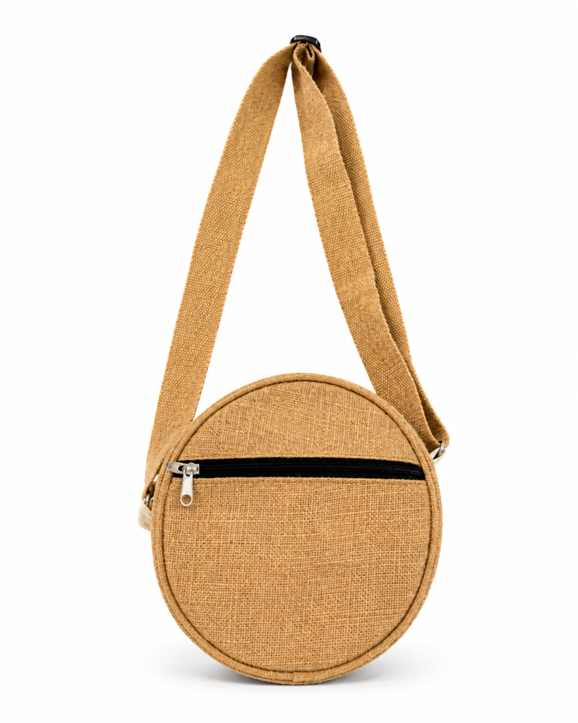 Jute Circular Crossbody Bag-100% Natural Jute