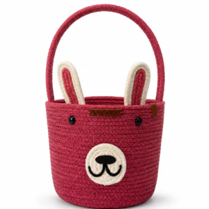Handcrafted Cotton Bunny Storage Basket – Heavy-Duty Rope Organizer