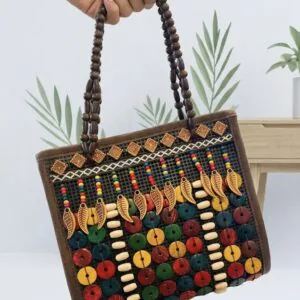 CO B1 Handcrafted Coconut Shell Multipurpose Bag for Women