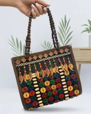 CO B1 Handcrafted Coconut Shell Multipurpose Bag for Women