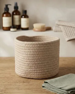 IMG_9124 Handcrafted Round Cotton Rope Storage Basket