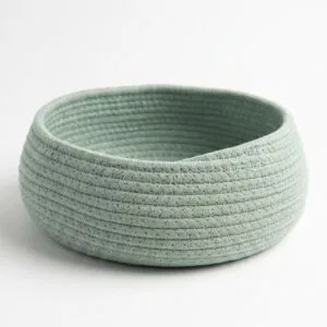 IMG_9134 Handmade Cotton Rope Storage Basket – Mint Green
