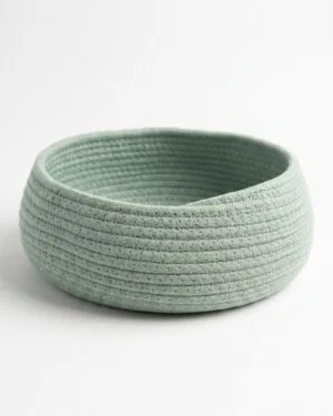 IMG_9134 Handmade Cotton Rope Storage Basket – Mint Green