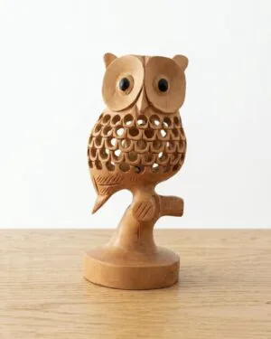 Handcrafted Wooden Owl with Owlet Inside – 6.5 Inch | Premium Wooden Showpiece