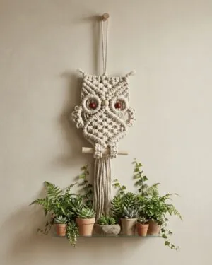 Handmade Macrame Owl Wall Hanging – 100% Pure Cotton
