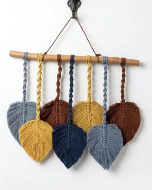 Handcrafted Cotton Leaf Wall Hanging – Boho Wall Décor