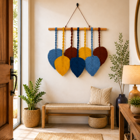 Handcrafted Cotton Leaf Wall Hanging – Boho Wall Décor (Copy)