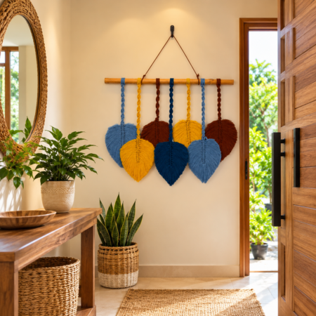 Handcrafted Cotton Leaf Wall Hanging – Boho Wall Décor (Copy)