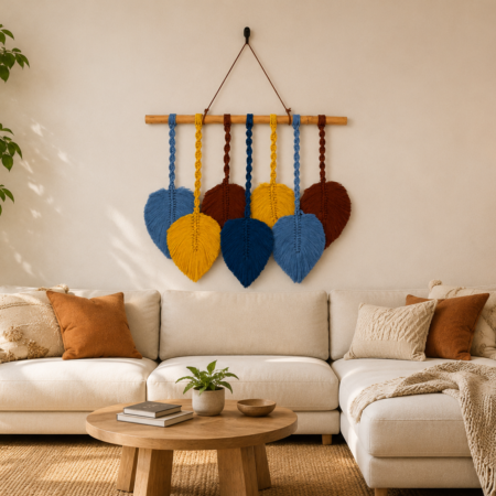 Handcrafted Cotton Leaf Wall Hanging – Boho Wall Décor (Copy)