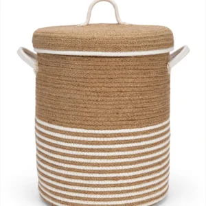 763098589_2272089710273950_7486358989752338480_n Handcrafted Jute & Cotton Storage Basket with Lid