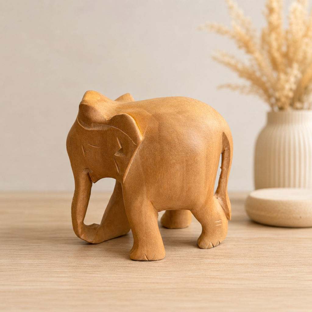 Hand-Carved Premium Wooden Elephant