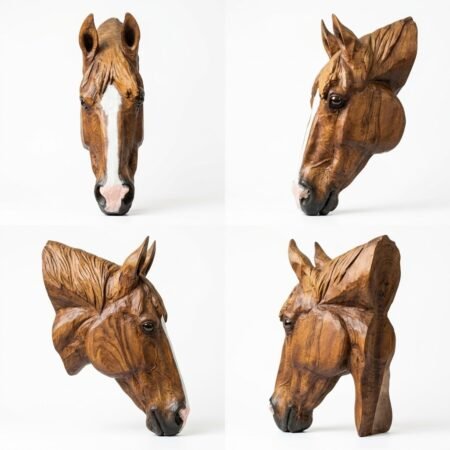 Premium Wooden Horse Head Wall Sculpture