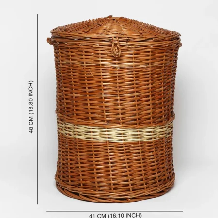 Handwoven Wicker Laundry Basket with Lid for Stylish and Organized Home Storage