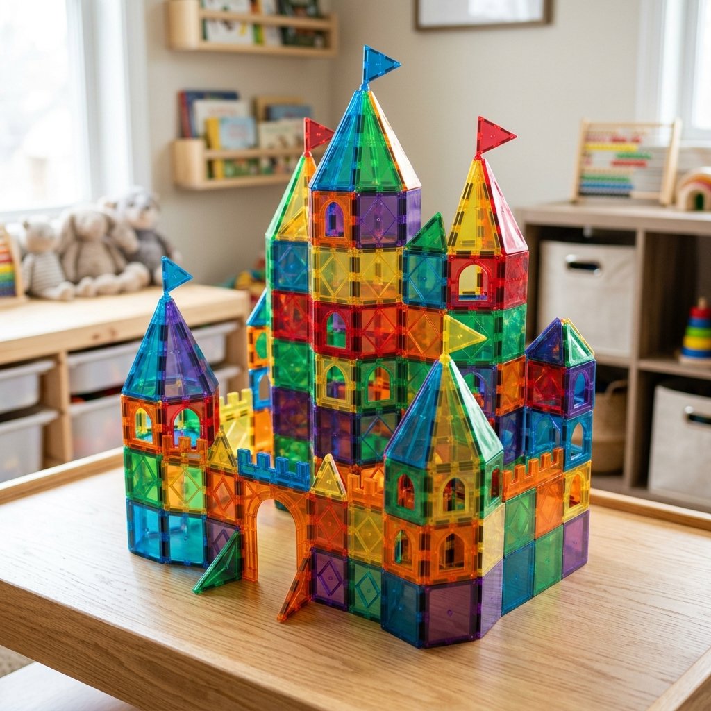 Magnetic Building Tiles Set (100 Pieces)